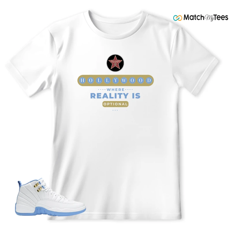NIKE JORDAN 12 RETRO WHITE UNIVERSITY BLUE (2004) (WOMEN'S) SNEAKER Matching Tees t-shirt
