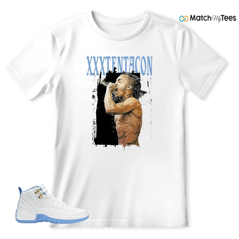NIKE JORDAN 12 RETRO WHITE UNIVERSITY BLUE (2004) (WOMEN'S) SNEAKER Matching Tees t-shirt