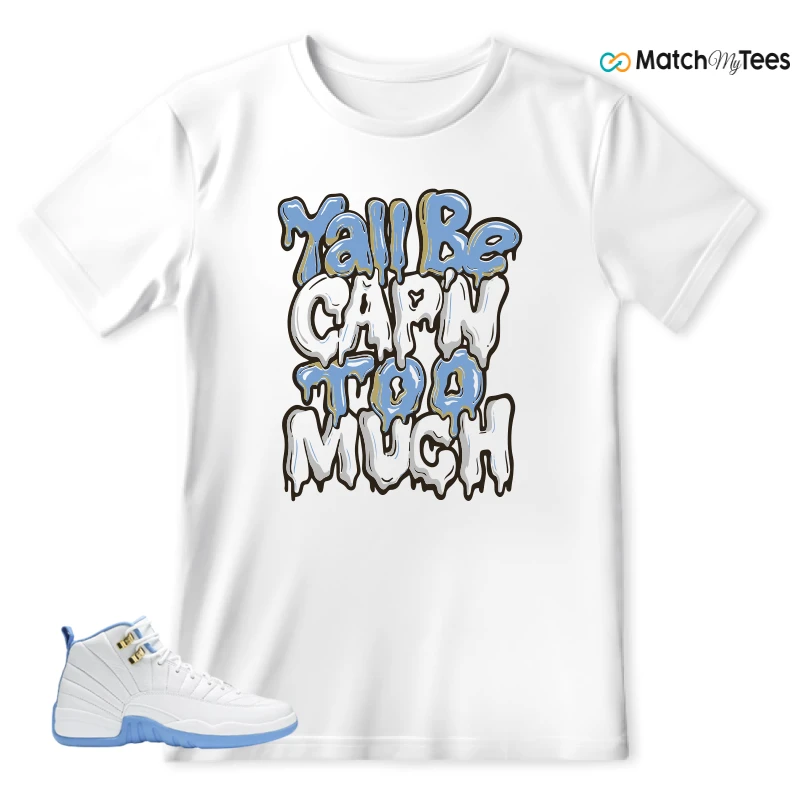 NIKE JORDAN 12 RETRO WHITE UNIVERSITY BLUE (2004) (WOMEN'S) SNEAKER Matching Tees t-shirt