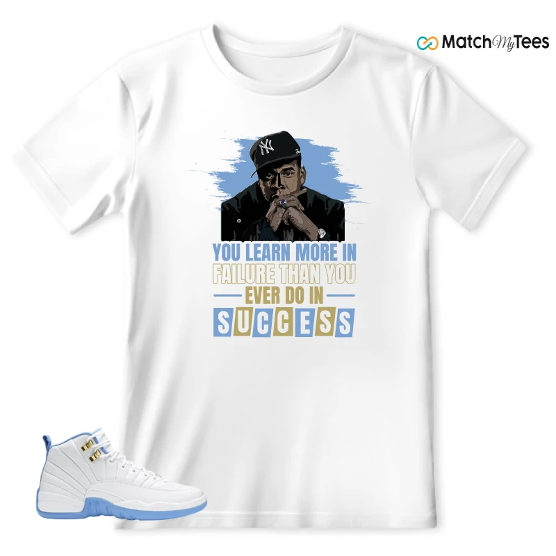 NIKE JORDAN 12 RETRO WHITE UNIVERSITY BLUE (2004) (WOMEN'S) SNEAKER Matching Tees t-shirt