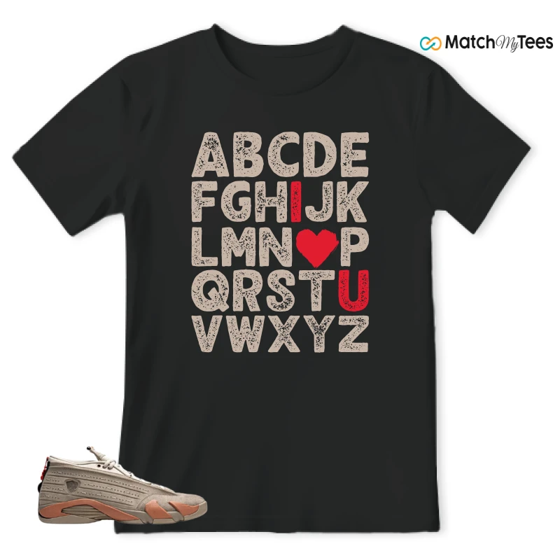 ABC LOVE Black matching T-shirt T-shirt