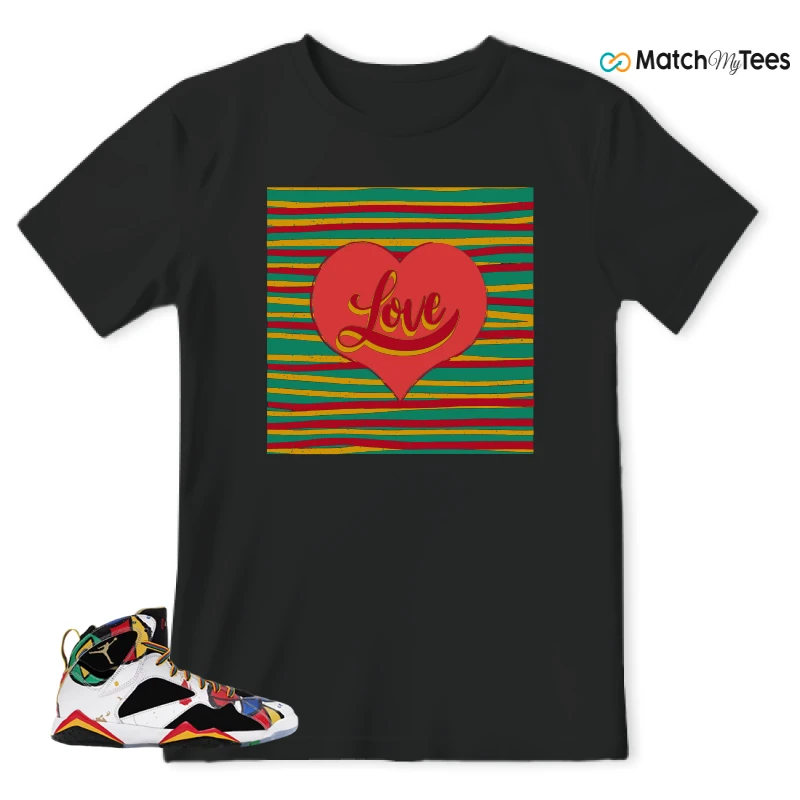 NIKE JORDAN 7 RETRO MIRO (2026) SNEAKER/WHITE/METALLIC GOLD/SPORT RED/VARSITY ROYAL matching T-shirt