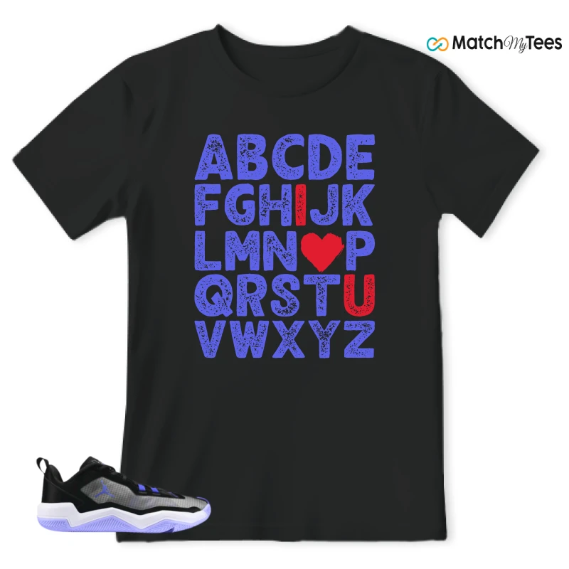 ABC LOVE Black matching T-shirt T-shirt