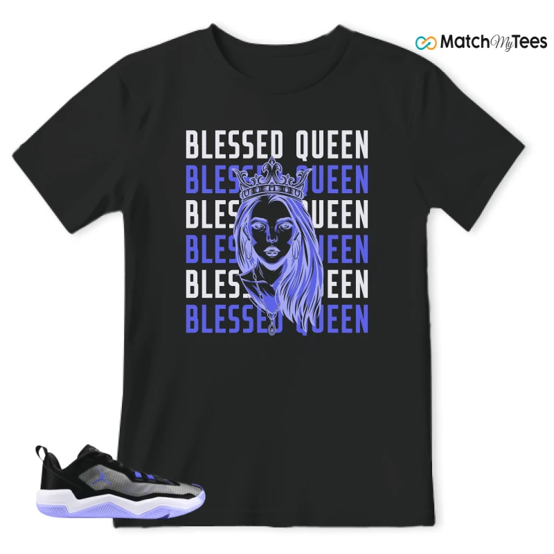Blessed Queen Black matching T-shirt T-shirt