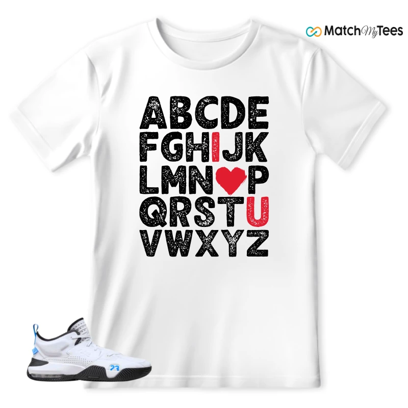 ABC LOVE White matching T-shirt T-shirt