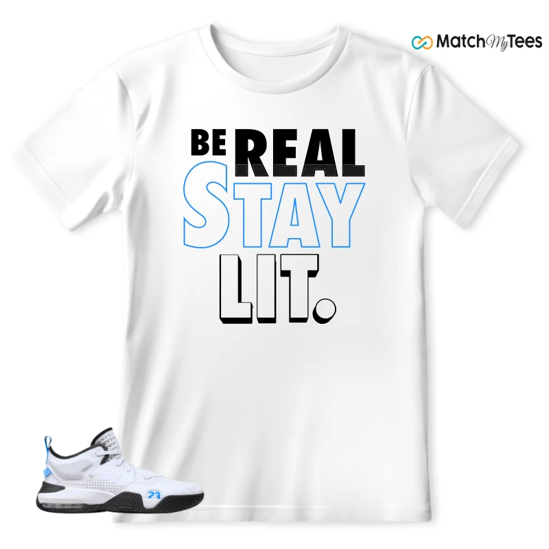 NIKE JORDAN STAY LOYAL 2 WHITE BLACK BLUE SNEAKER Matching Tees t-shirt