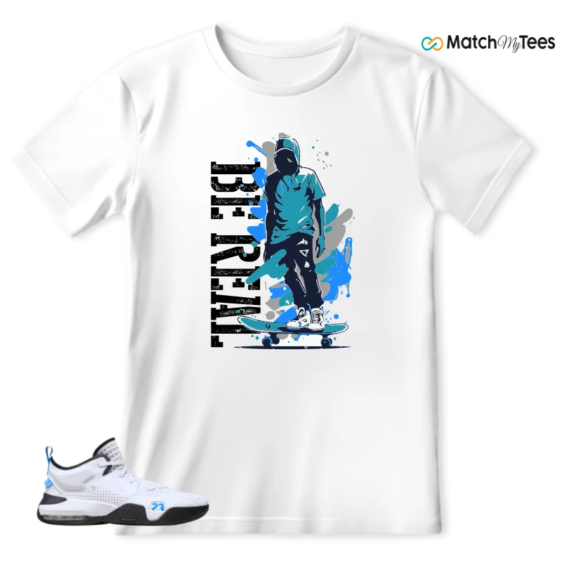 NIKE JORDAN STAY LOYAL 2 WHITE BLACK BLUE SNEAKER Matching Tees t-shirt