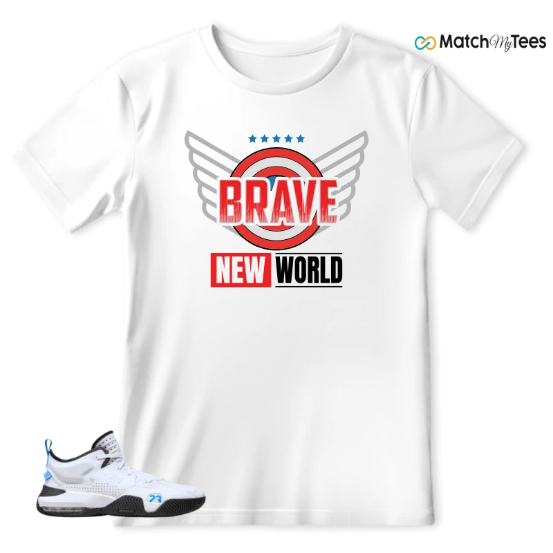NIKE JORDAN STAY LOYAL 2 WHITE BLACK BLUE SNEAKER Matching Tees t-shirt