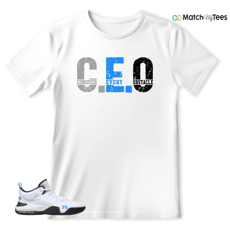 NIKE JORDAN STAY LOYAL 2 WHITE BLACK BLUE SNEAKER Matching Tees t-shirt