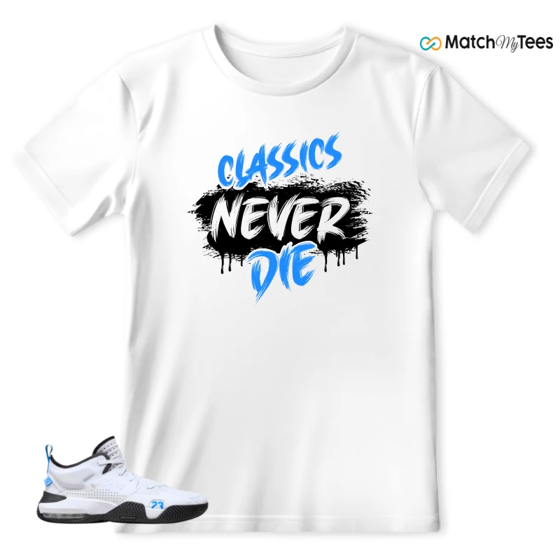 NIKE JORDAN STAY LOYAL 2 WHITE BLACK BLUE SNEAKER Matching Tees t-shirt