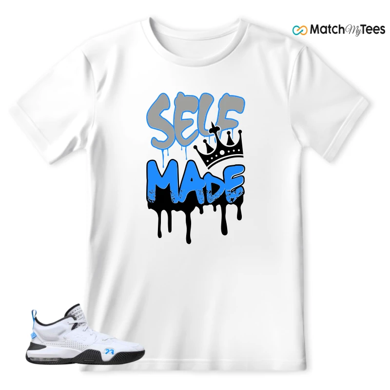 NIKE JORDAN STAY LOYAL 2 WHITE BLACK BLUE SNEAKER Matching Tees t-shirt