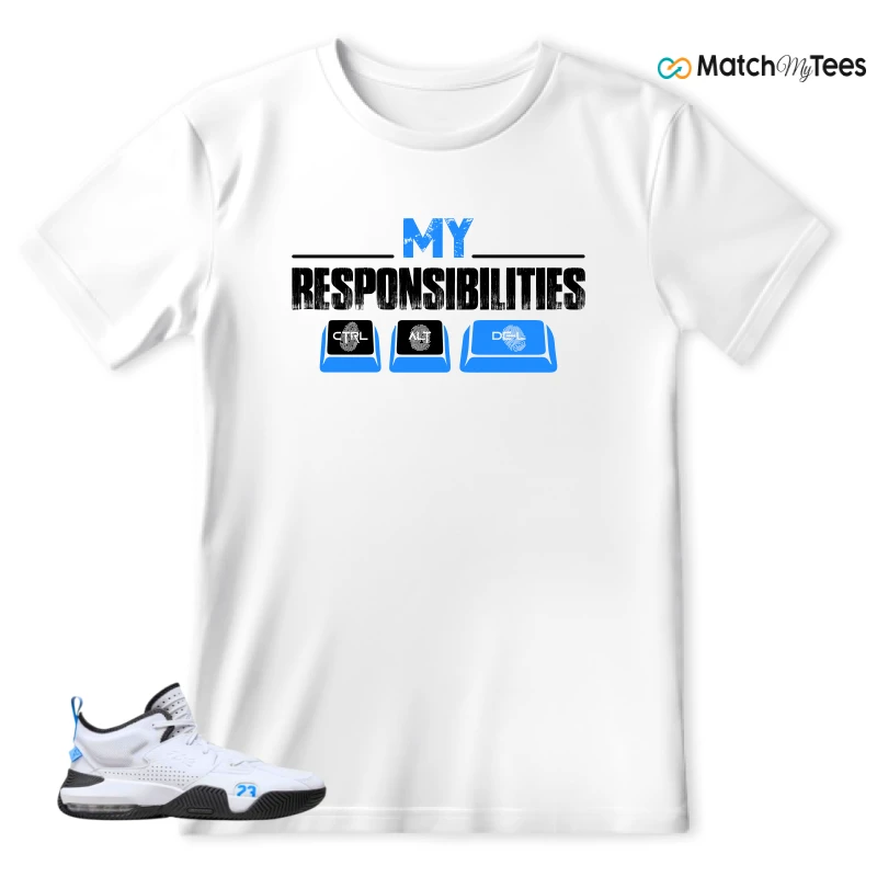 NIKE JORDAN STAY LOYAL 2 WHITE BLACK BLUE SNEAKER Matching Tees t-shirt