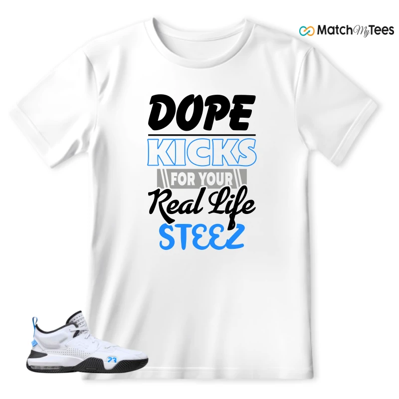 NIKE JORDAN STAY LOYAL 2 WHITE BLACK BLUE SNEAKER Matching Tees t-shirt