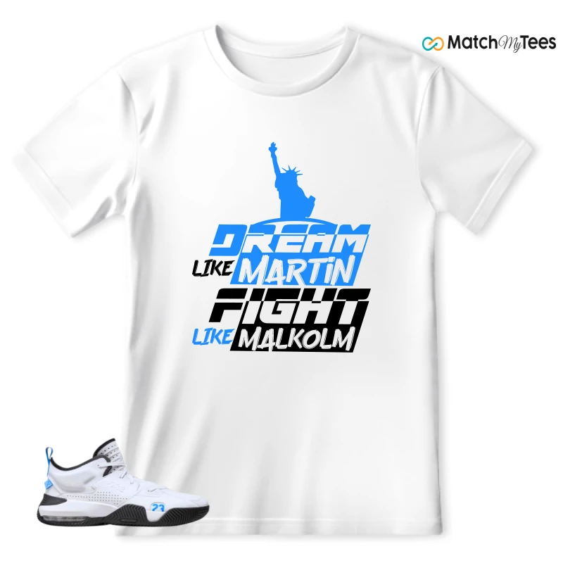 NIKE JORDAN STAY LOYAL 2 WHITE BLACK BLUE SNEAKER Matching Tees t-shirt