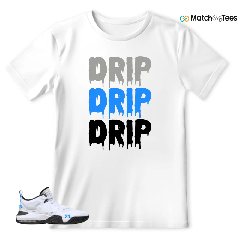 NIKE JORDAN STAY LOYAL 2 WHITE BLACK BLUE SNEAKER Matching Tees t-shirt