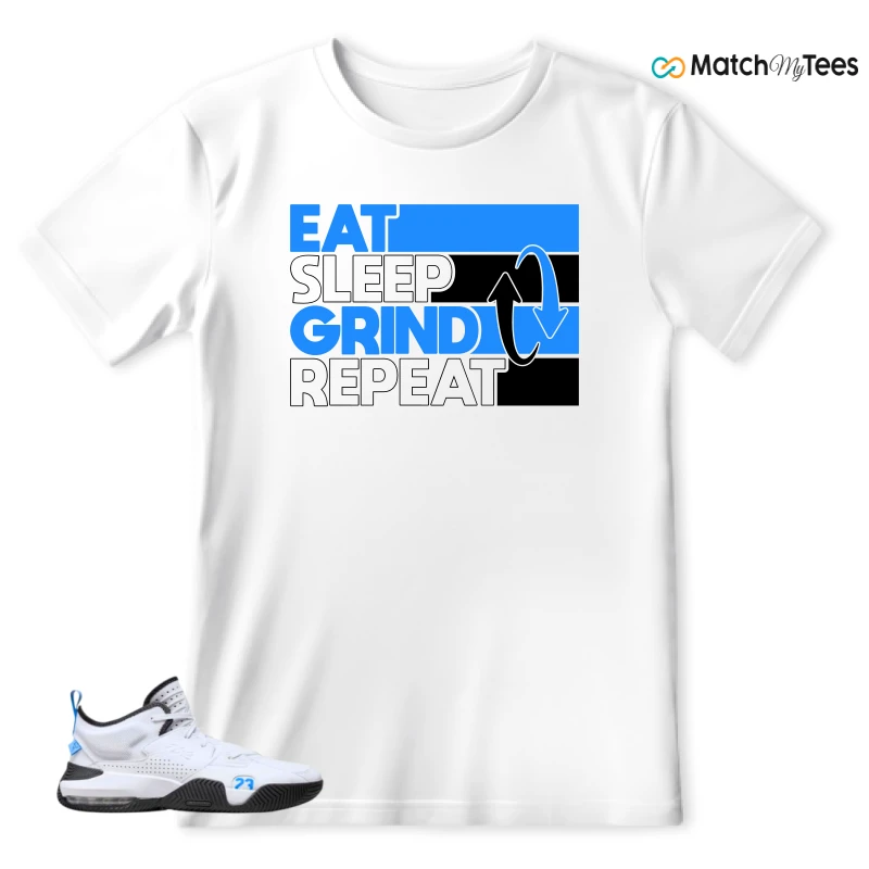 NIKE JORDAN STAY LOYAL 2 WHITE BLACK BLUE SNEAKER Matching Tees t-shirt