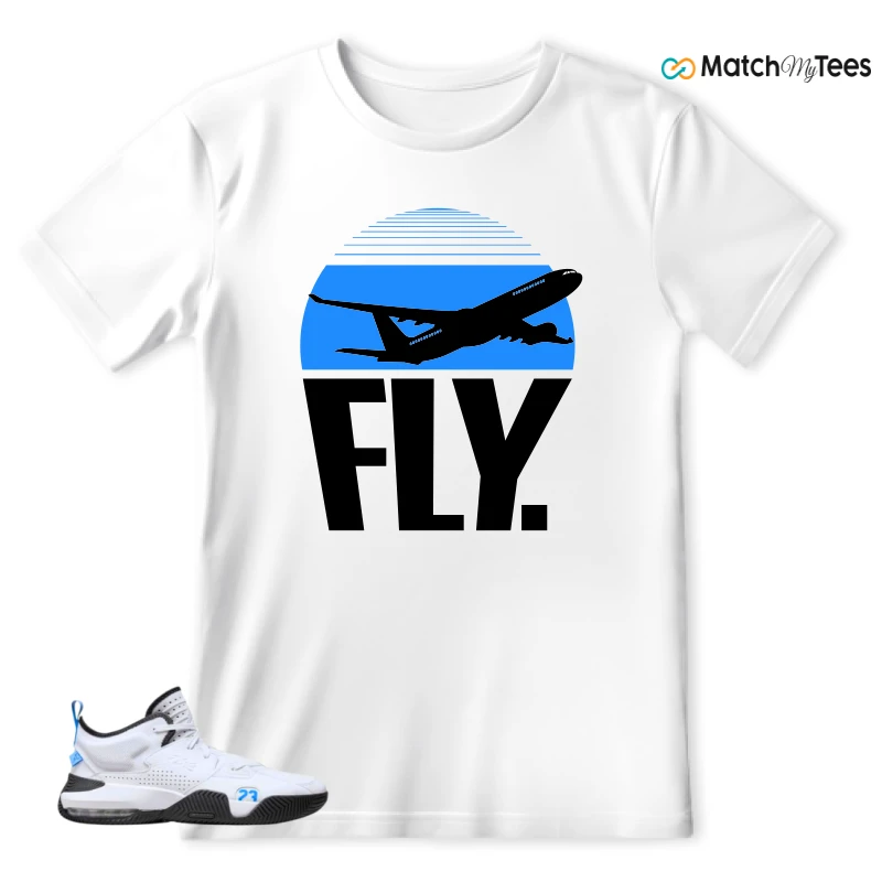 NIKE JORDAN STAY LOYAL 2 WHITE BLACK BLUE SNEAKER Matching Tees t-shirt