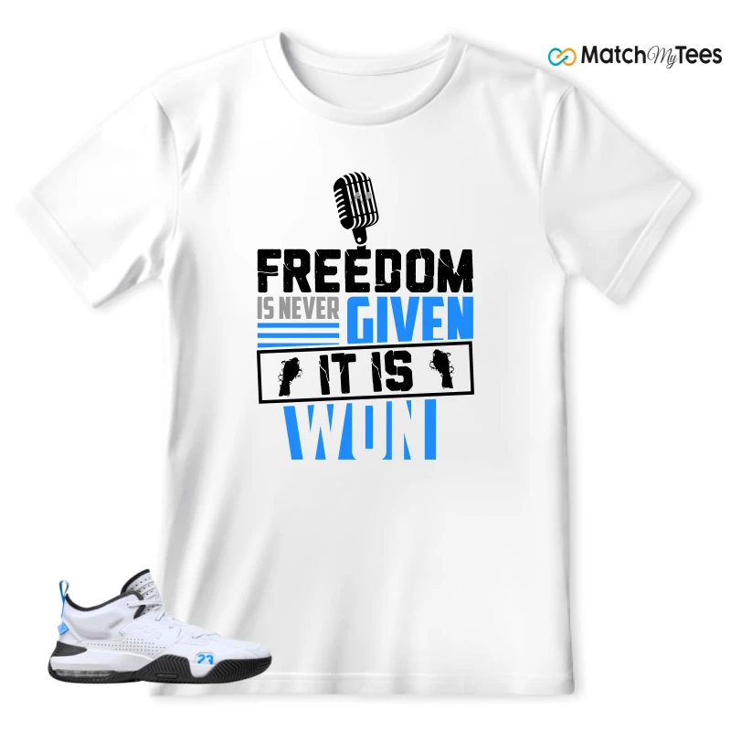NIKE JORDAN STAY LOYAL 2 WHITE BLACK BLUE SNEAKER Matching Tees t-shirt