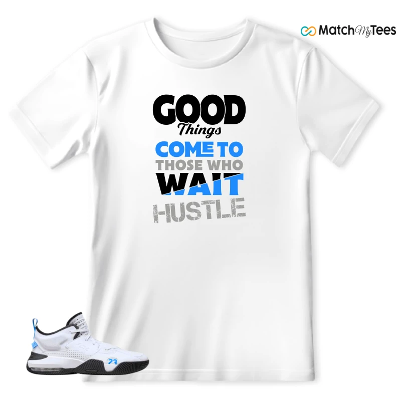 NIKE JORDAN STAY LOYAL 2 WHITE BLACK BLUE SNEAKER Matching Tees t-shirt