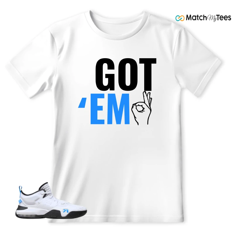 NIKE JORDAN STAY LOYAL 2 WHITE BLACK BLUE SNEAKER Matching Tees t-shirt