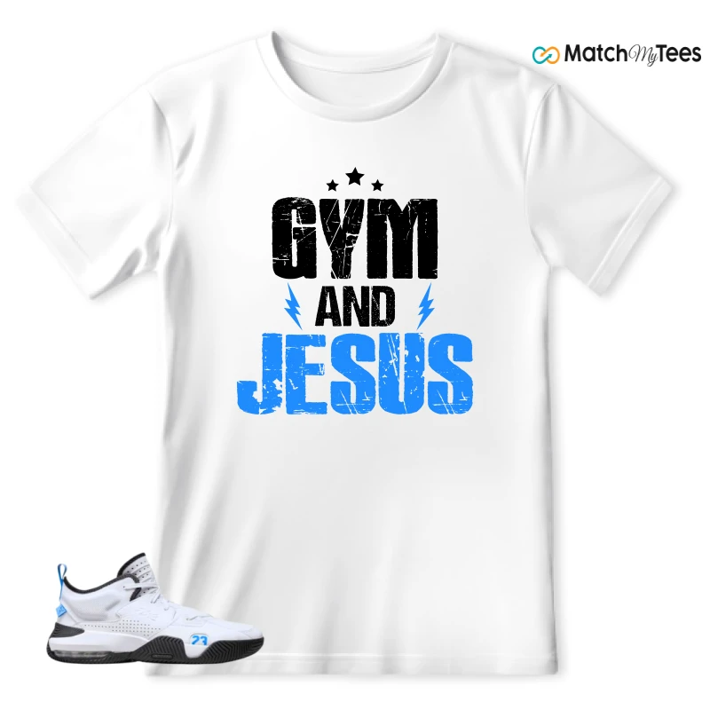 NIKE JORDAN STAY LOYAL 2 WHITE BLACK BLUE SNEAKER Matching Tees t-shirt