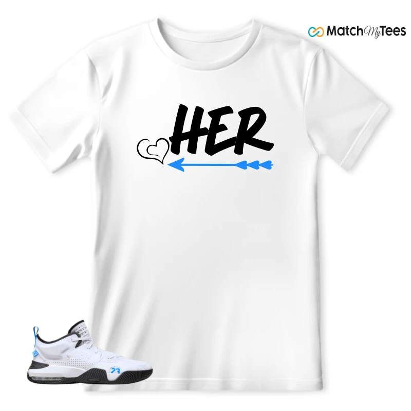 NIKE JORDAN STAY LOYAL 2 WHITE BLACK BLUE SNEAKER Matching Tees t-shirt