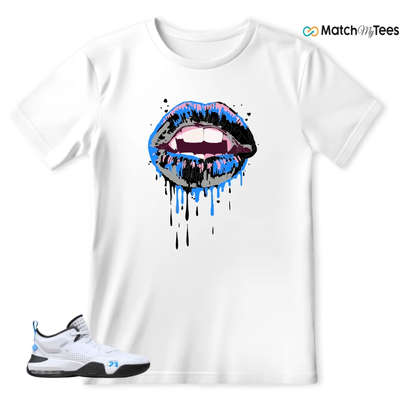 NIKE JORDAN STAY LOYAL 2 WHITE BLACK BLUE SNEAKER Matching Tees t-shirt