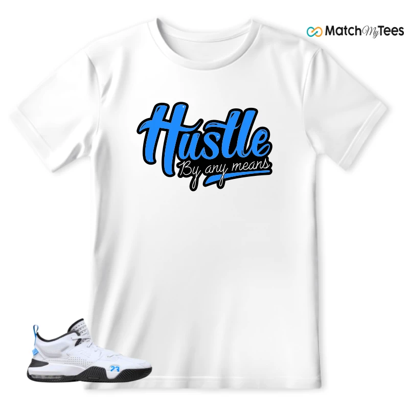 NIKE JORDAN STAY LOYAL 2 WHITE BLACK BLUE SNEAKER Matching Tees t-shirt