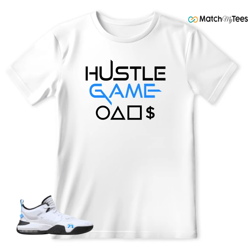 NIKE JORDAN STAY LOYAL 2 WHITE BLACK BLUE SNEAKER Matching Tees t-shirt