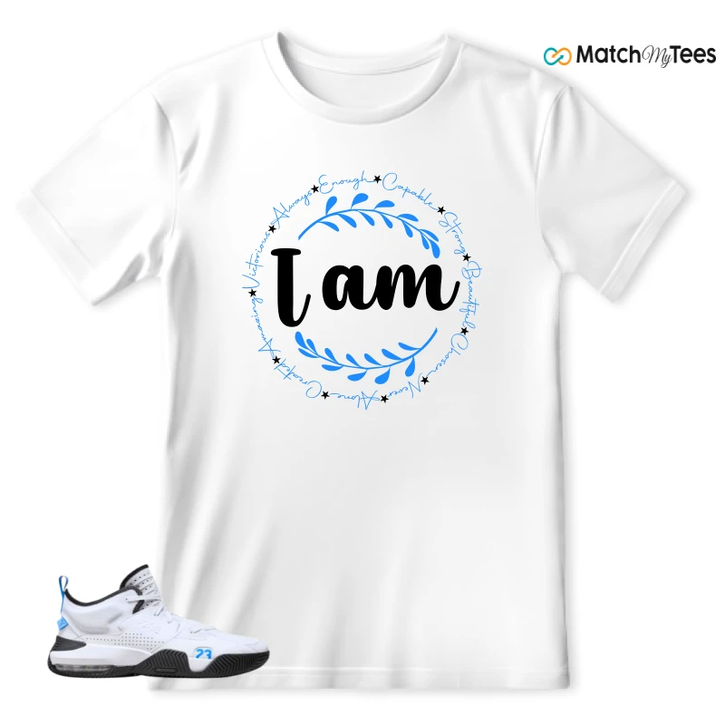 NIKE JORDAN STAY LOYAL 2 WHITE BLACK BLUE SNEAKER Matching Tees t-shirt