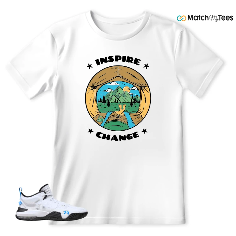 NIKE JORDAN STAY LOYAL 2 WHITE BLACK BLUE SNEAKER Matching Tees t-shirt
