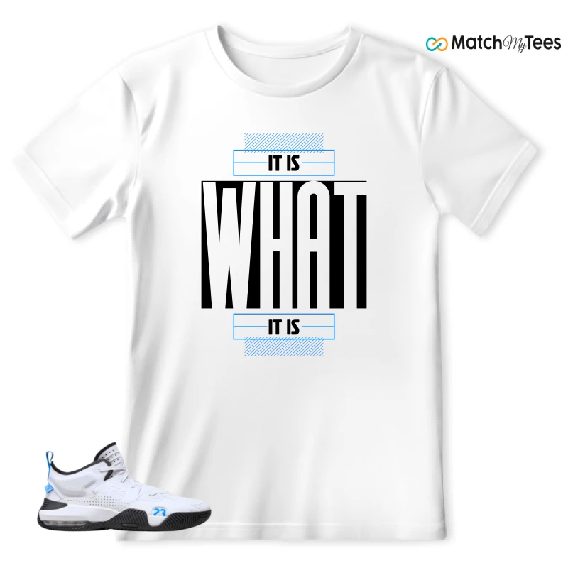 NIKE JORDAN STAY LOYAL 2 WHITE BLACK BLUE SNEAKER Matching Tees t-shirt