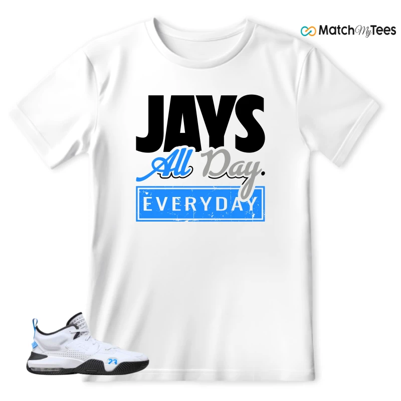 NIKE JORDAN STAY LOYAL 2 WHITE BLACK BLUE SNEAKER Matching Tees t-shirt