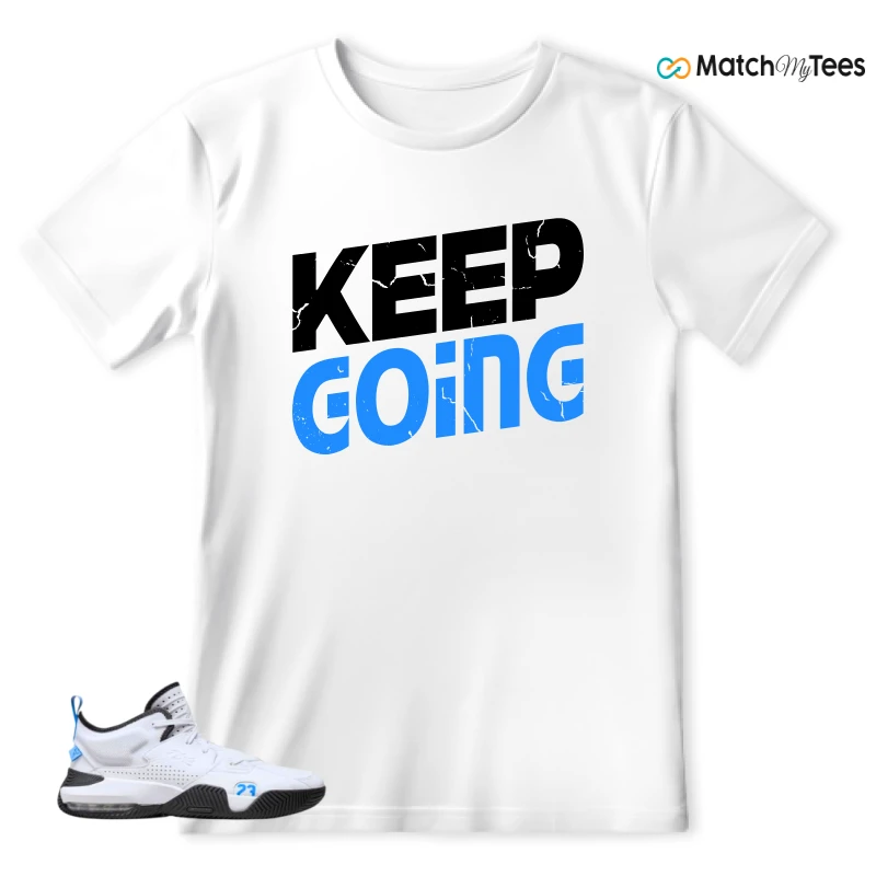 NIKE JORDAN STAY LOYAL 2 WHITE BLACK BLUE SNEAKER Matching Tees t-shirt