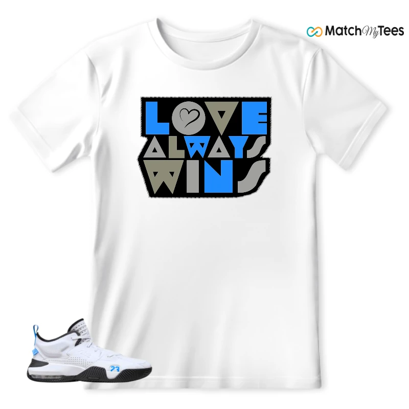NIKE JORDAN STAY LOYAL 2 WHITE BLACK BLUE SNEAKER Matching Tees t-shirt