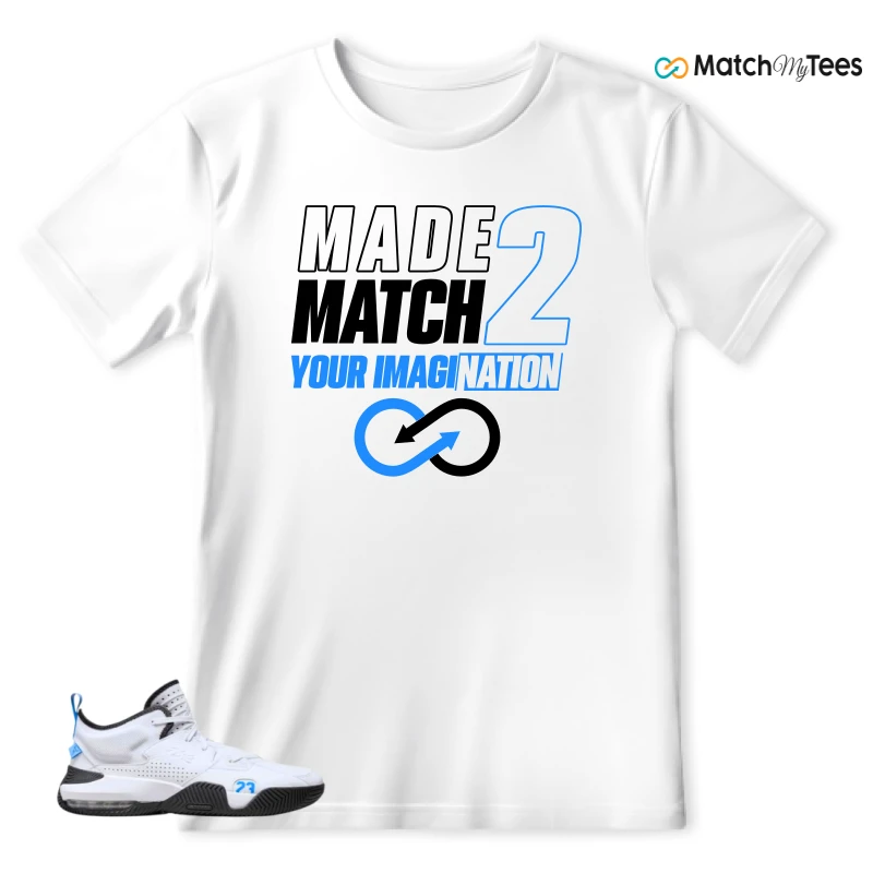 NIKE JORDAN STAY LOYAL 2 WHITE BLACK BLUE SNEAKER Matching Tees t-shirt