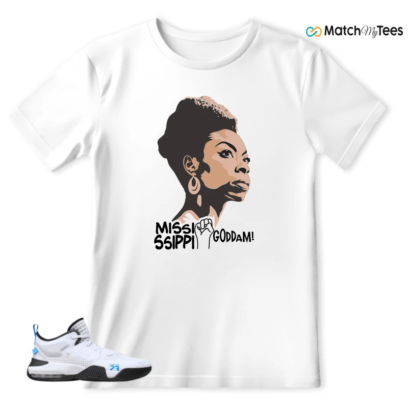 NIKE JORDAN STAY LOYAL 2 WHITE BLACK BLUE SNEAKER Matching Tees t-shirt