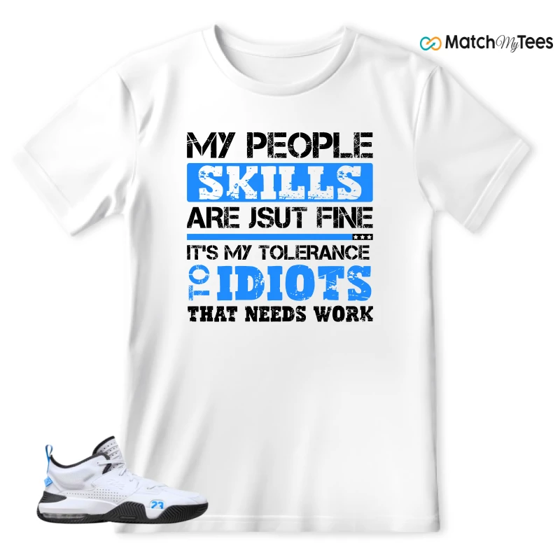 NIKE JORDAN STAY LOYAL 2 WHITE BLACK BLUE SNEAKER Matching Tees t-shirt