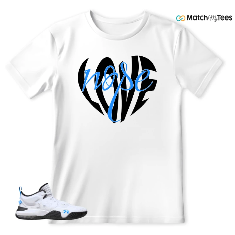 NIKE JORDAN STAY LOYAL 2 WHITE BLACK BLUE SNEAKER Matching Tees t-shirt