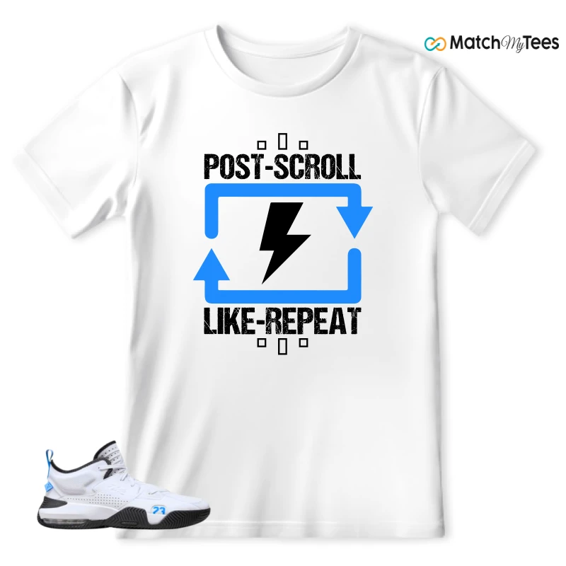 NIKE JORDAN STAY LOYAL 2 WHITE BLACK BLUE SNEAKER Matching Tees t-shirt