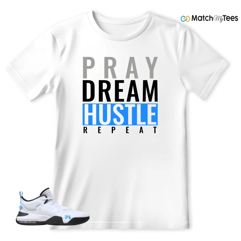 NIKE JORDAN STAY LOYAL 2 WHITE BLACK BLUE SNEAKER Matching Tees t-shirt