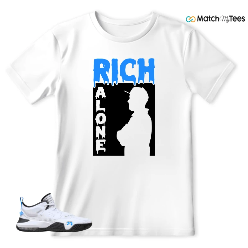 NIKE JORDAN STAY LOYAL 2 WHITE BLACK BLUE SNEAKER Matching Tees t-shirt