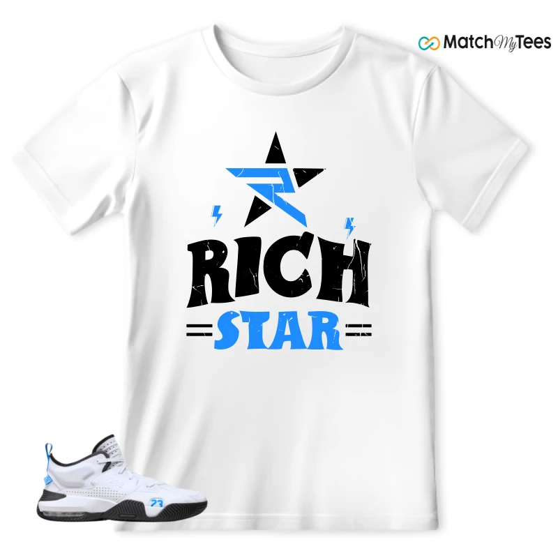 NIKE JORDAN STAY LOYAL 2 WHITE BLACK BLUE SNEAKER Matching Tees t-shirt