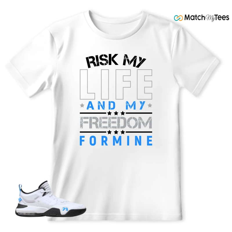 NIKE JORDAN STAY LOYAL 2 WHITE BLACK BLUE SNEAKER Matching Tees t-shirt