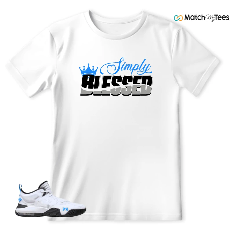 NIKE JORDAN STAY LOYAL 2 WHITE BLACK BLUE SNEAKER Matching Tees t-shirt