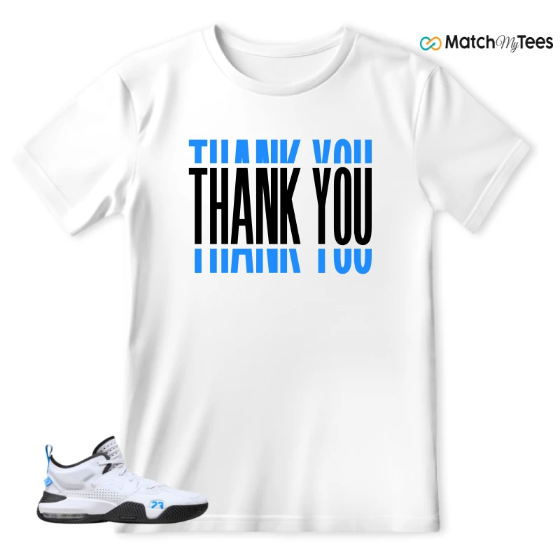 NIKE JORDAN STAY LOYAL 2 WHITE BLACK BLUE SNEAKER Matching Tees t-shirt