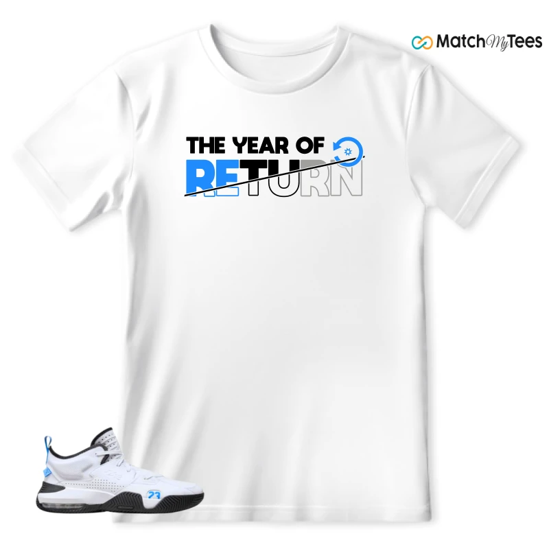 NIKE JORDAN STAY LOYAL 2 WHITE BLACK BLUE SNEAKER Matching Tees t-shirt