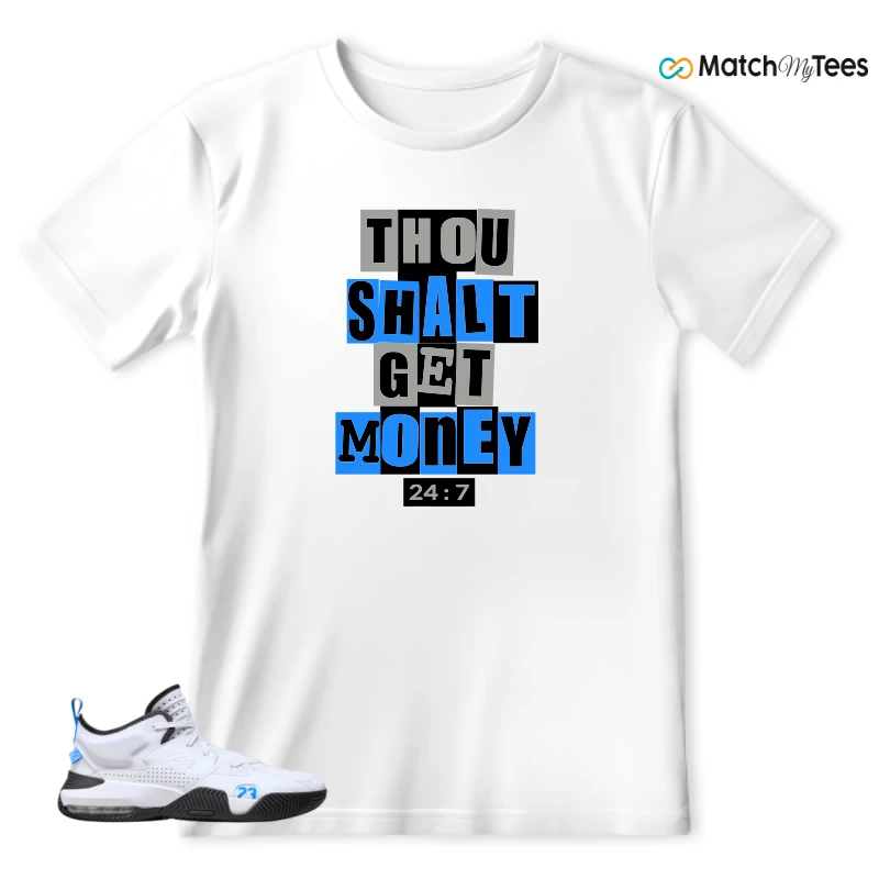 NIKE JORDAN STAY LOYAL 2 WHITE BLACK BLUE SNEAKER Matching Tees t-shirt