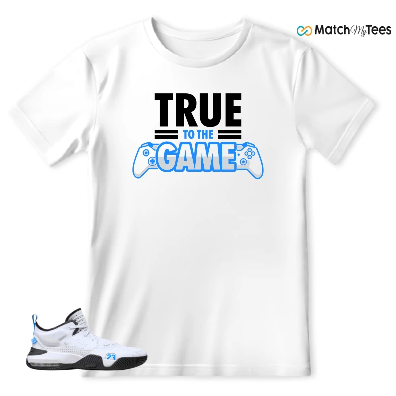 NIKE JORDAN STAY LOYAL 2 WHITE BLACK BLUE SNEAKER Matching Tees t-shirt