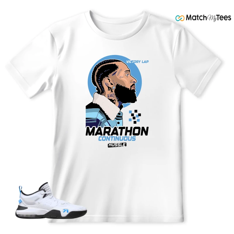 NIKE JORDAN STAY LOYAL 2 WHITE BLACK BLUE SNEAKER Matching Tees t-shirt
